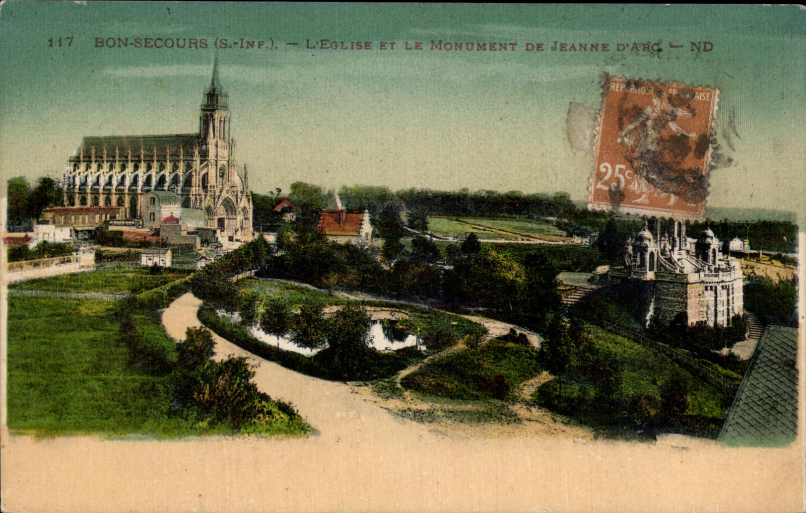CPA Bon Secours L'Eglise Et Le Monument De Jeanne D'Arc