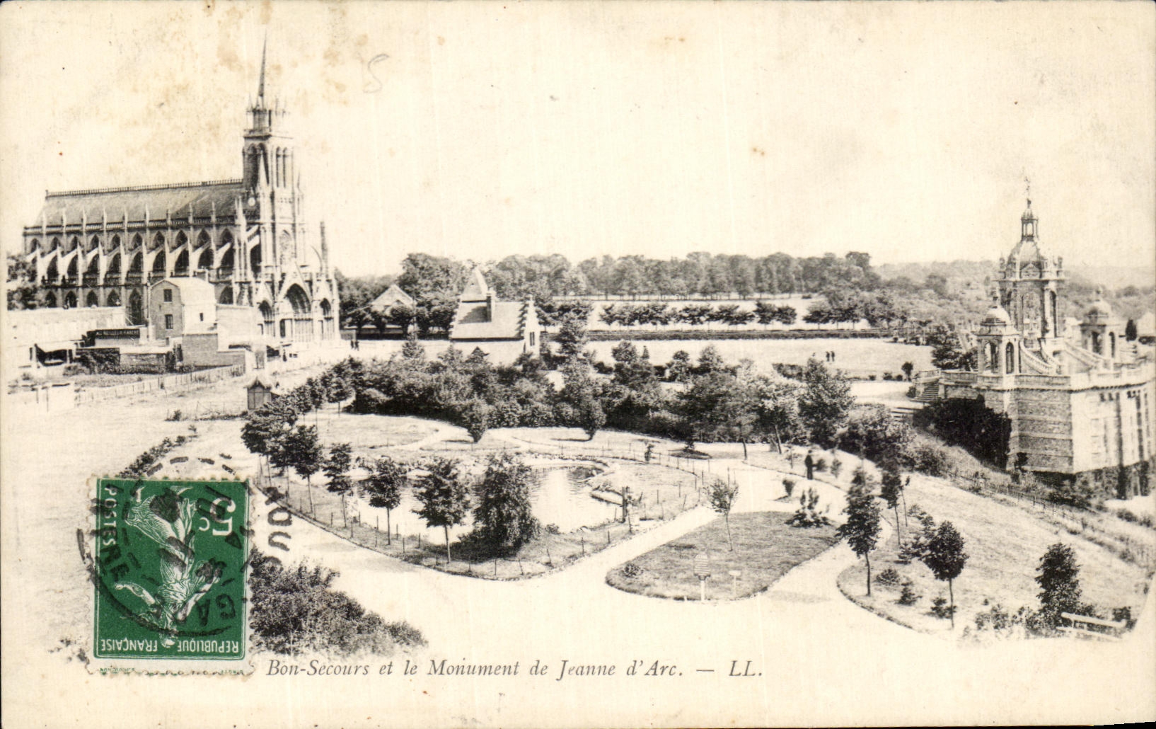 CPA Bon Secours et le Monument de Jeanne d'Arc
