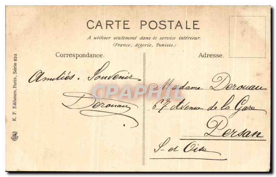 CPA La Semeuse — Rückseite