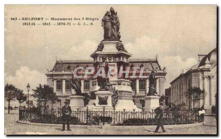 CPA Belfort Monument des 3 Sieges 