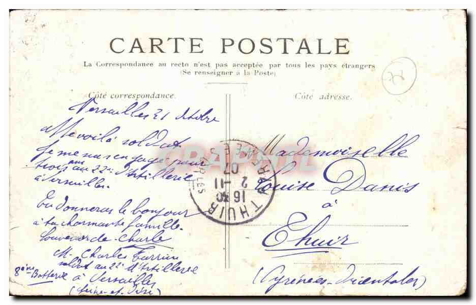CPA Versailles Grand Trianon — Verso