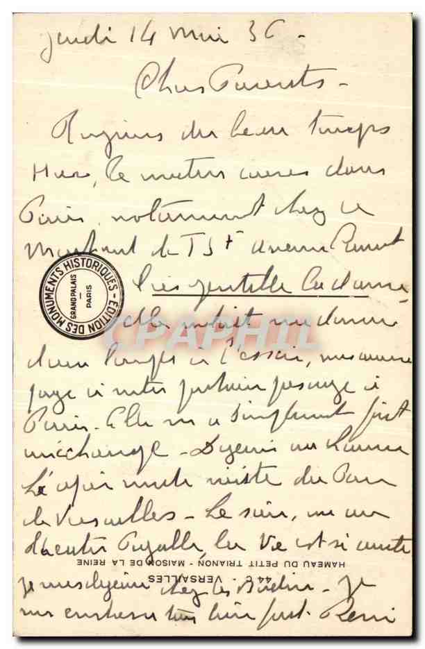 CPA Versailles Hemeau Du Petit Trianon Maison De La Reine — Verso