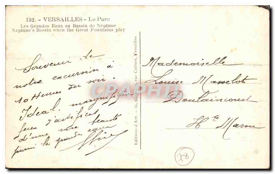 CPA Versailles Le Pare Les Grandes Eaux au Bassin de Neptune — Reverso
