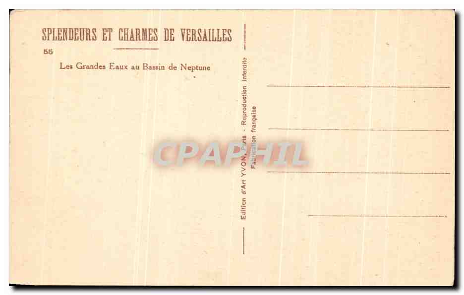 Les Grandes Eaux au Bassin de Neptune — Versailles — Édition d'Art YVON, Paris — Reverso