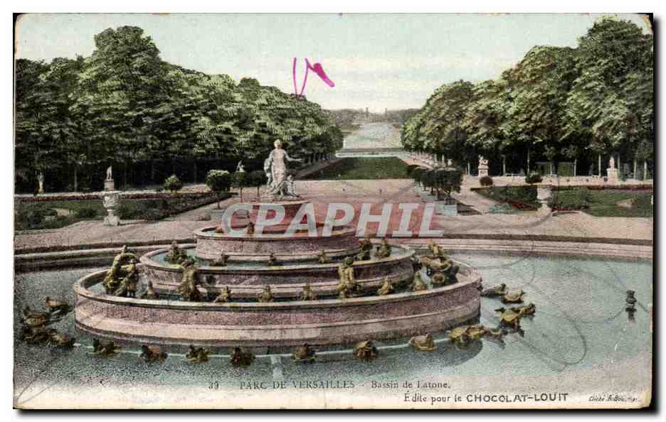 Parc de Versailles — Bassin de Latone — Édite pour le Chocolat-Louit