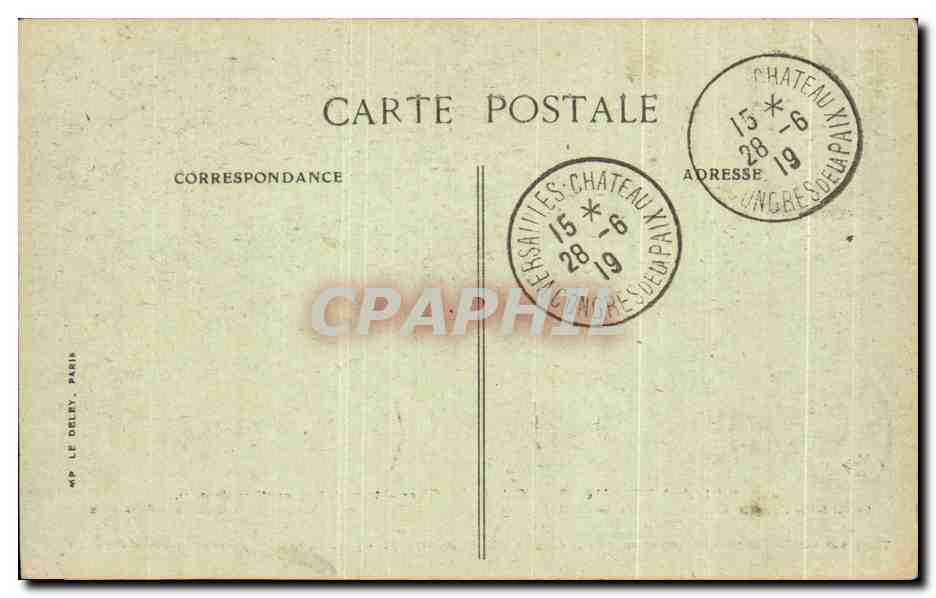 CPA Palais De Versailles Galerie des Glaces  — Verso
