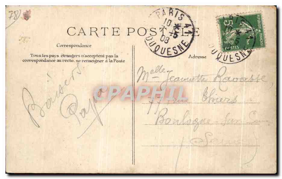 CPA Versailles Le Palais la Chapelle  — Rückseite