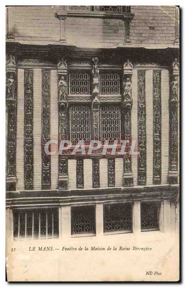 CPA Le Mans Fenetre de la Maison de la Reine Berrengere
