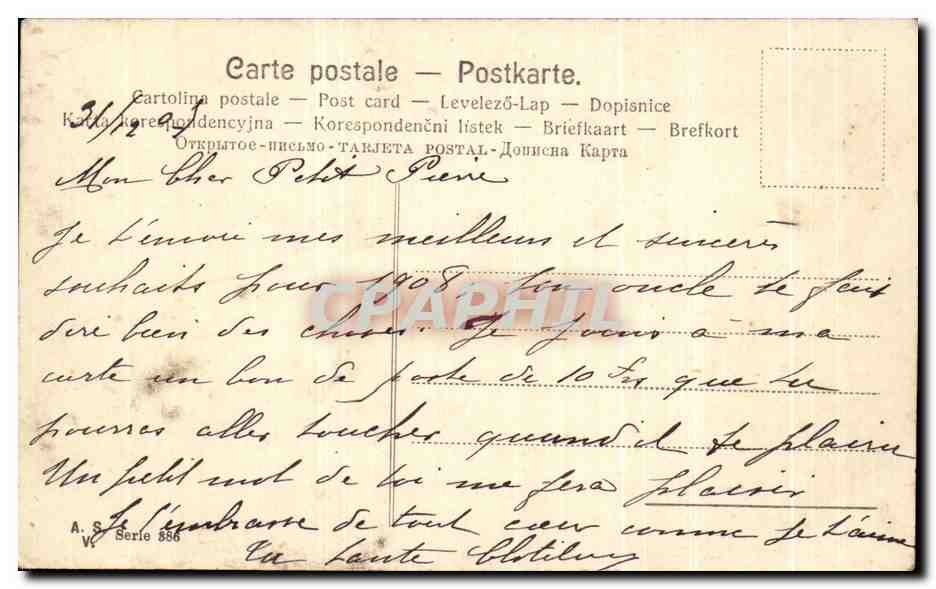 CPA Fantaisie Bonne annee — Rückseite