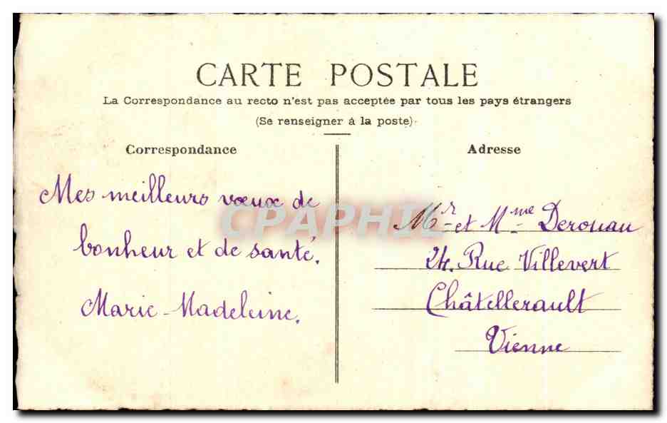 CPA Fantaisie Bonne annee — Rückseite