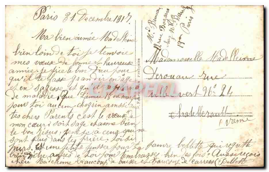 CPA Fantaisie Enfant  — Rückseite