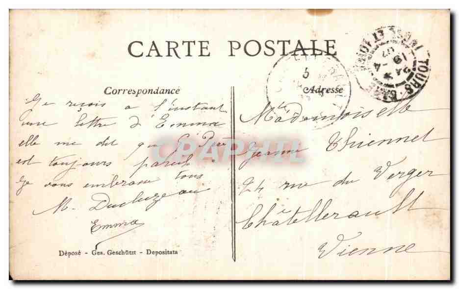 Joven chica sosteniendo un telegrama — Administración de Correos y Telégrafos — editor no identificado — Reverso