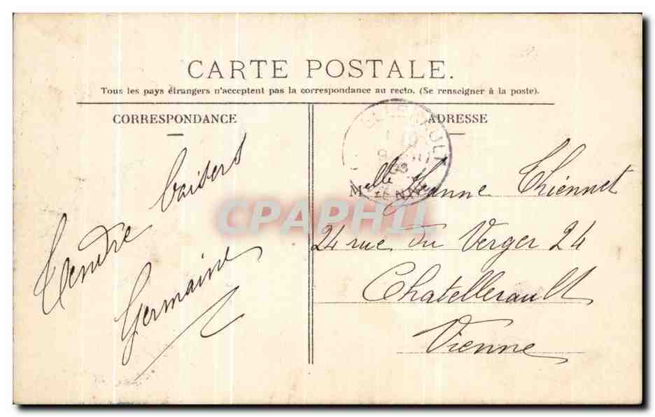 Femme en costume de scène — poème amoureux — Paris, n° 3.140 — Verso