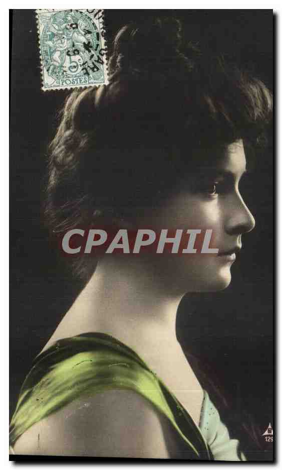 Jeune femme en profil — portrait — éditeur Papier Radium Brom, n° 125