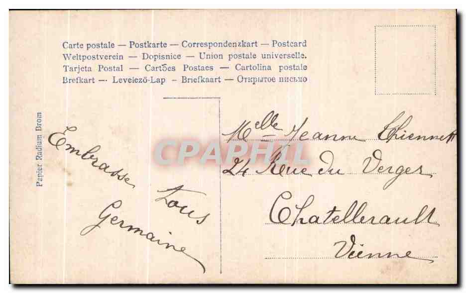 Jeune femme en profil — portrait — éditeur Papier Radium Brom, n° 125 — Reverso