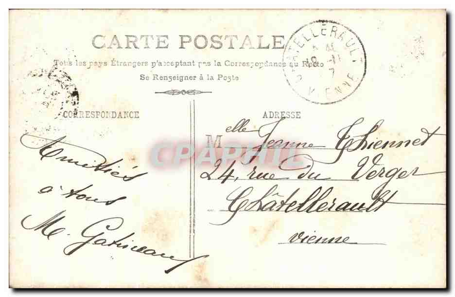 Parisiana — Portrait de femme en robe rose et collier — F. DIRYS, M.G. — Rückseite