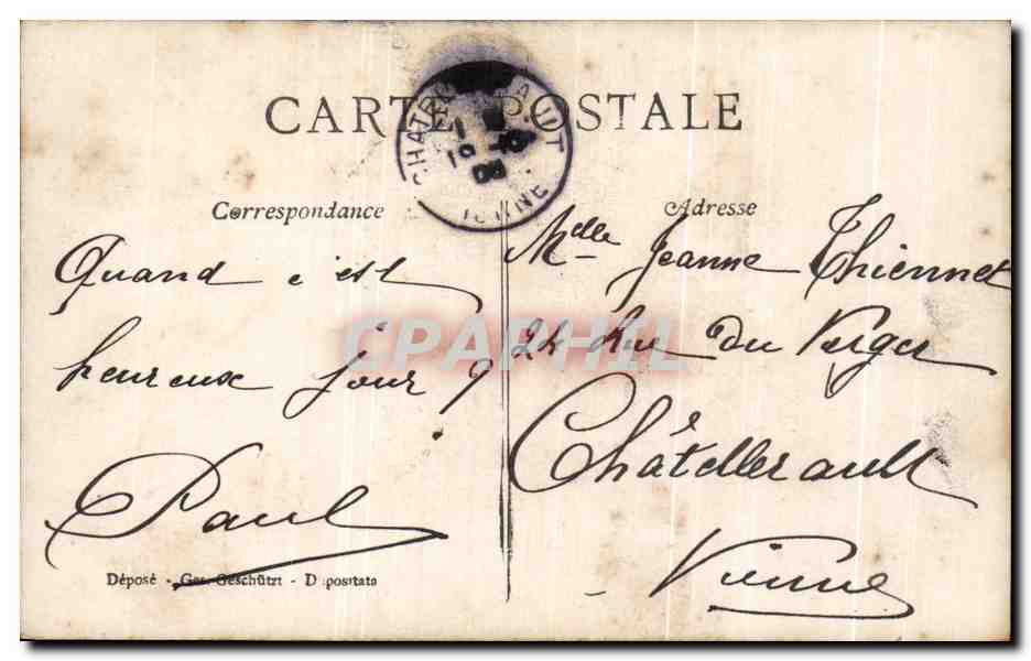 CPA Fantaisie Femme Mariage  — Verso