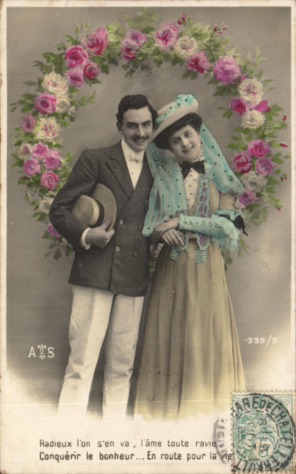 Couple en tenue de soirée — A&S n°339/5 — éditeur A&S