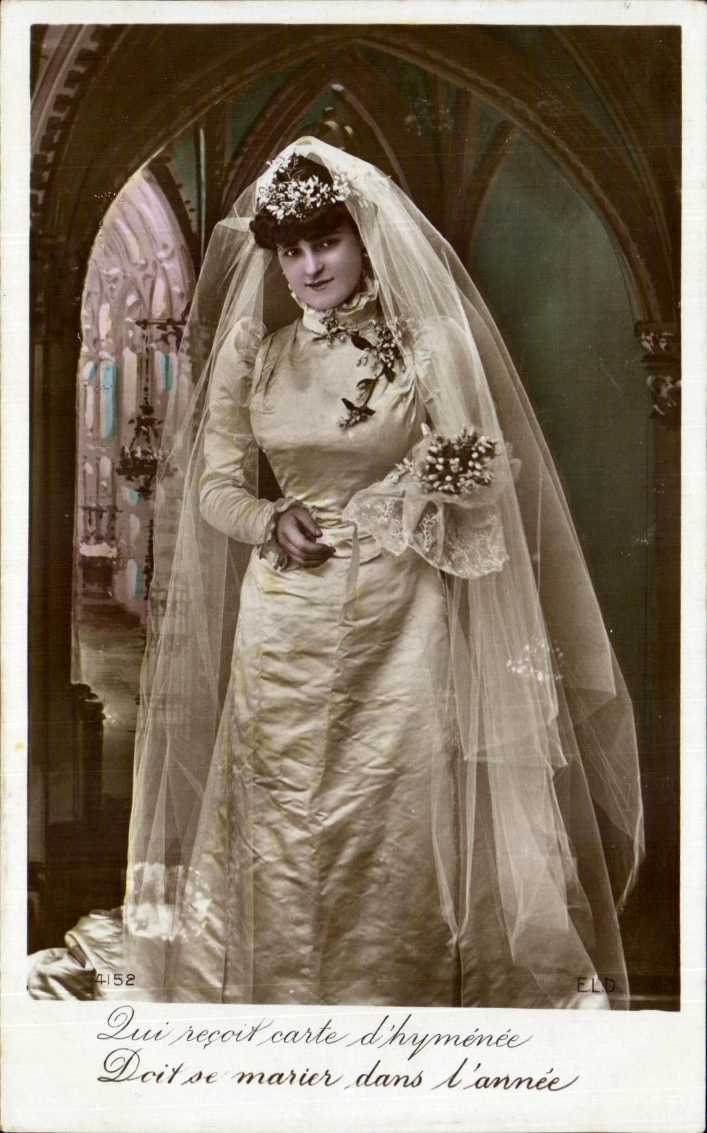 Junge Braut in Seidenkleid — Verlag ELD, Nr. 4152