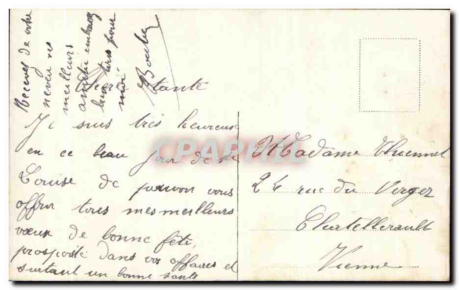 CPA Fantaisie Homme Vive Ste Louise Fleurs  — Rückseite