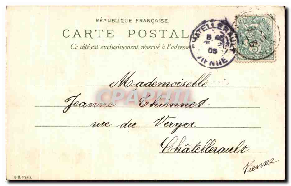 Bonne Année — fleurs bleues — G.B. Paris — Reverso