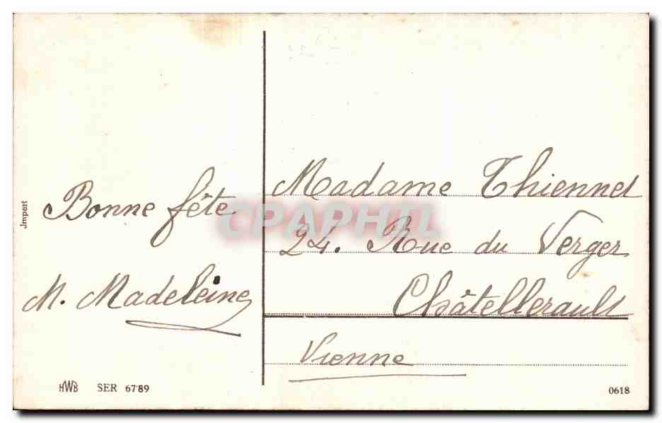 CPA Fantaisie Fleurs Colombes  — Rückseite