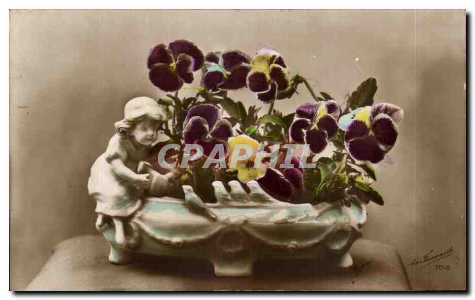 CPA Fantaisie Fleurs Santon 