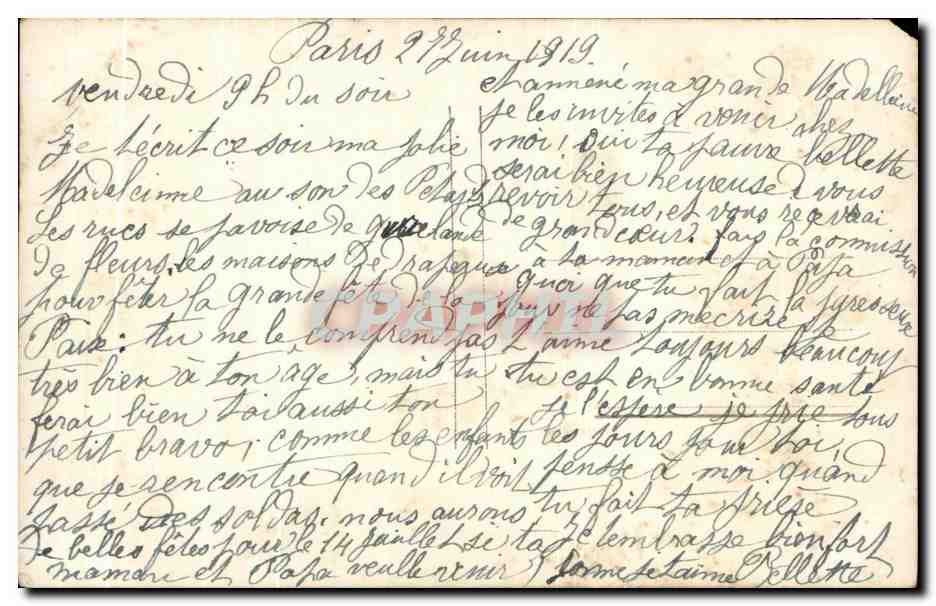 CPA Fantaisie Enfant  — Rückseite