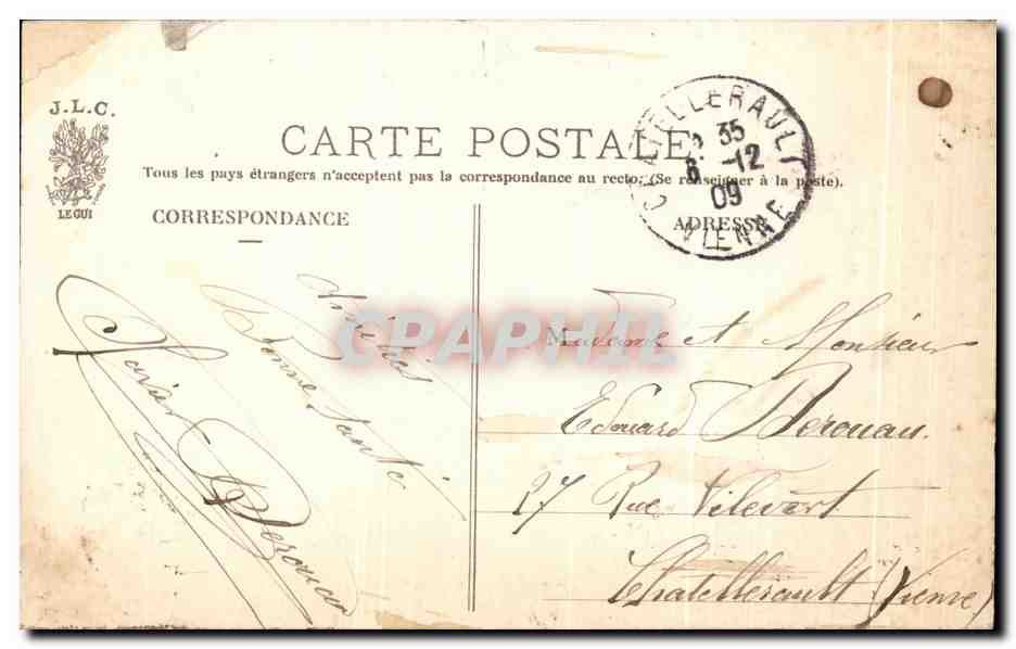 CPA Fantaisie Fleurs Paris Place de la Concorde — Rückseite