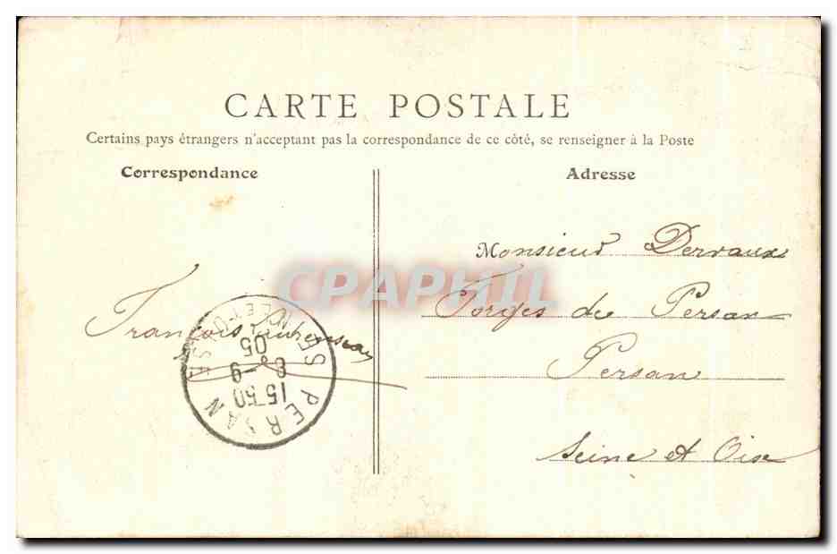 CPA Fantaisie Saint Aubin  — Verso