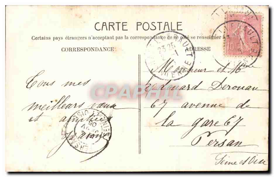 CPA Fantaisie Femme Heureuse annee — Rückseite