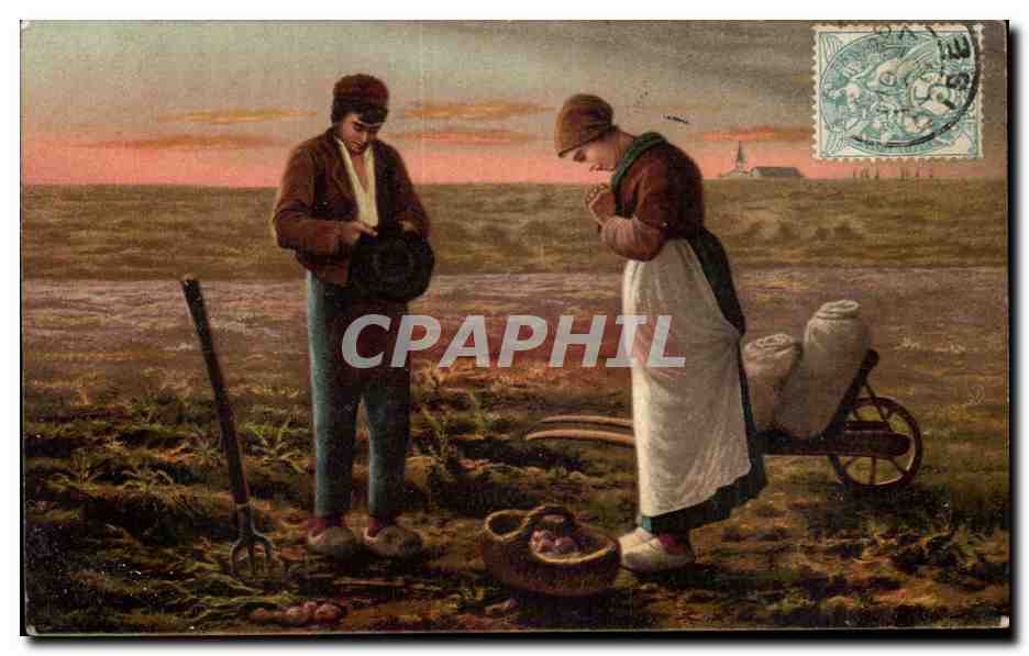 CPA Fantaisie Millet Paysans 