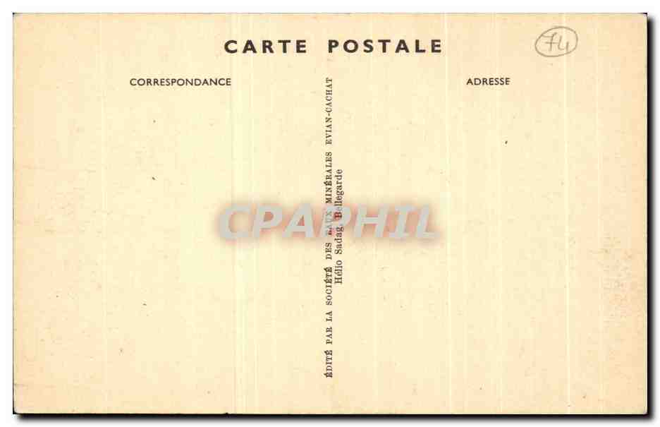 Evian-les-Bains — L'Établissement Thermal — Société des Sels Minérales — Verso