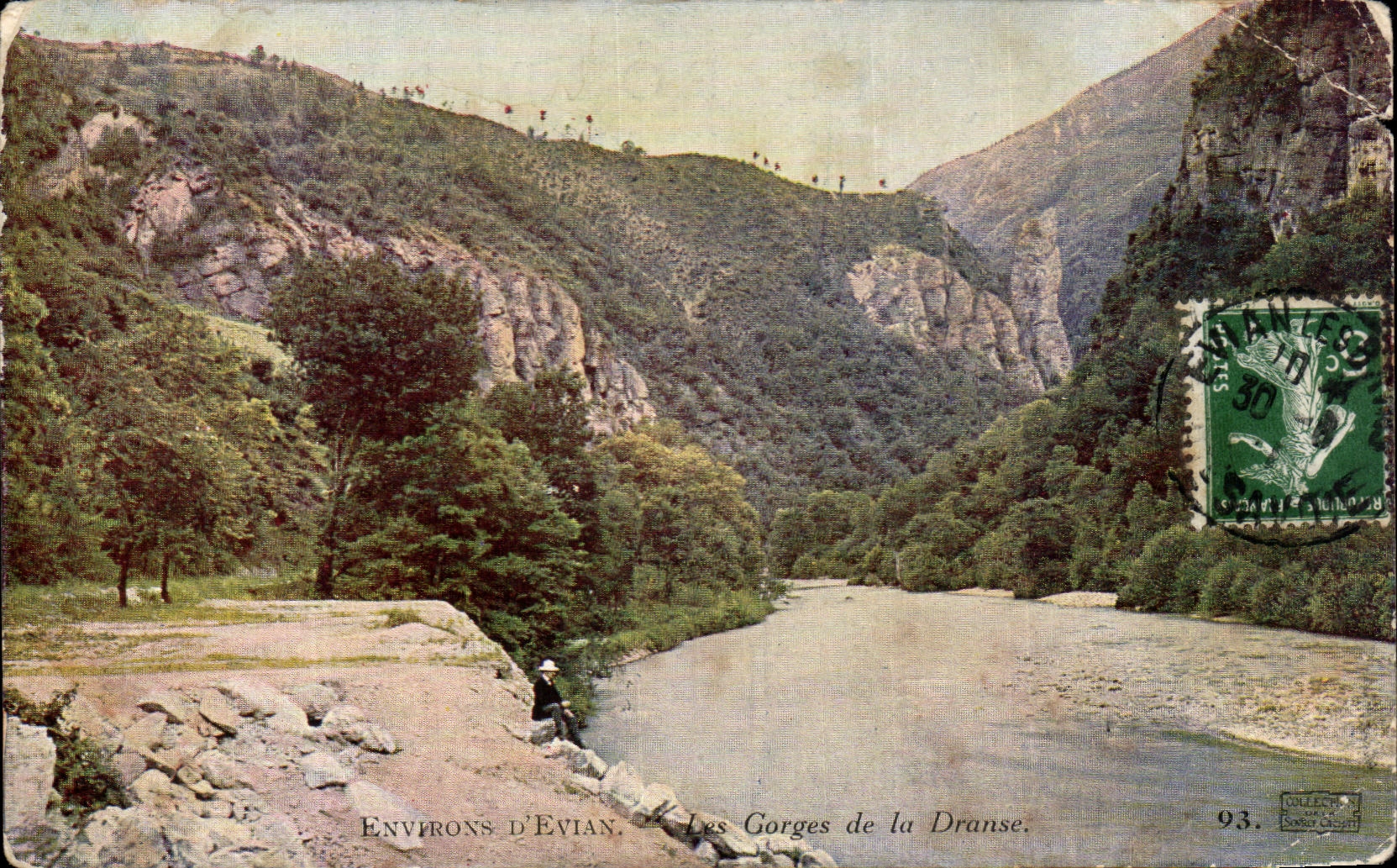 Tarjeta postal antigua Tarjeta postal antigua de los alrededores de Evian Les Gorges de la Dranse