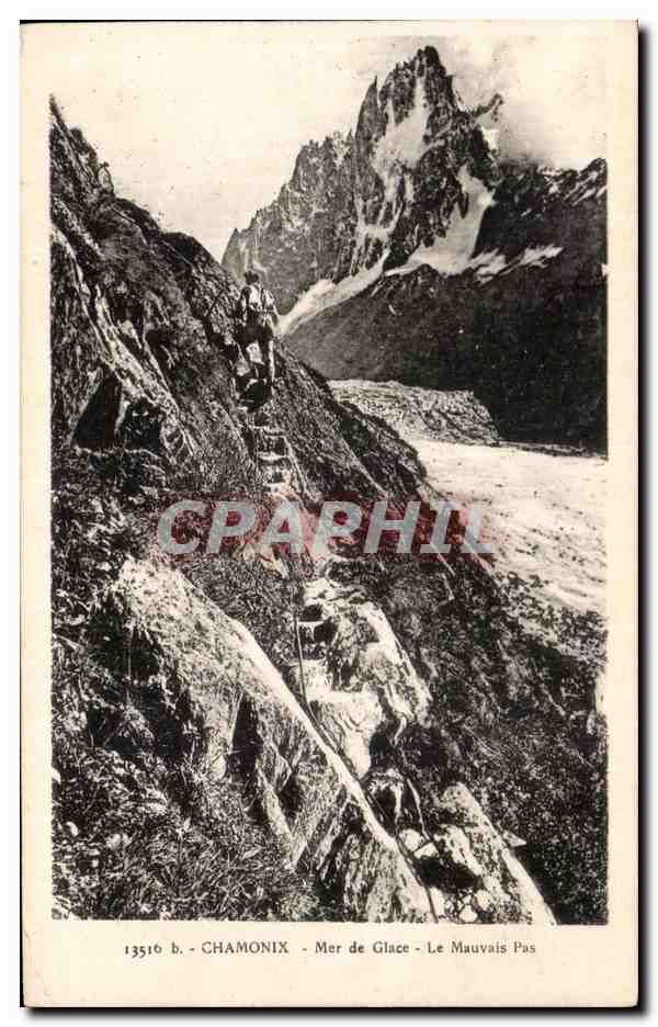 CPA Chamonix Mer de Glace Le Mauvais Pas