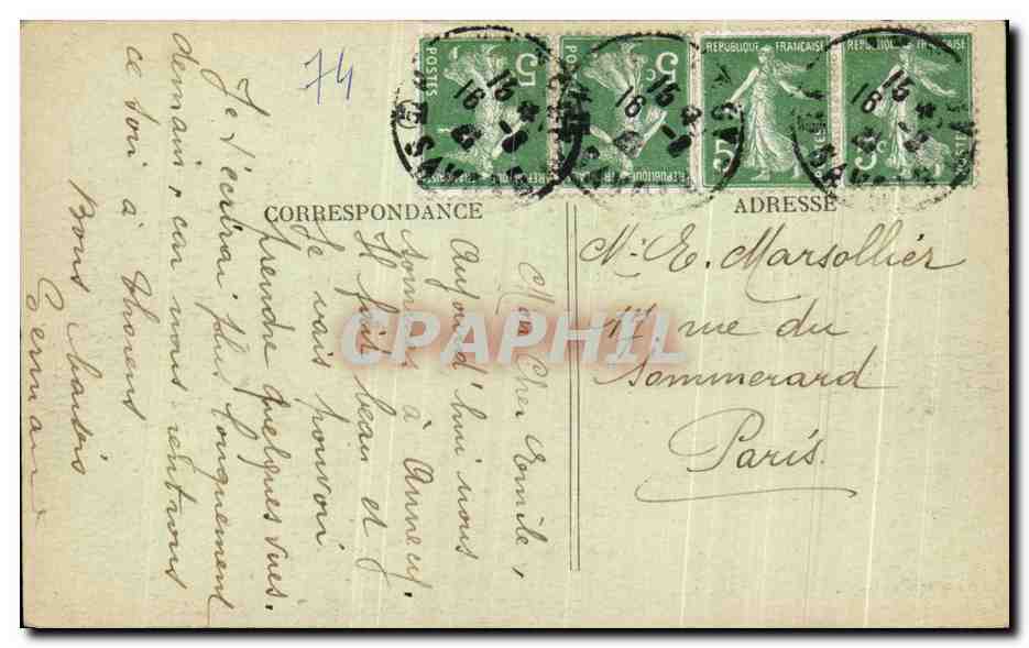 Talloires et les Dents de Lanfont — Vue générale — A.D. PARIOT, PHOT., ANNÉCY — Verso