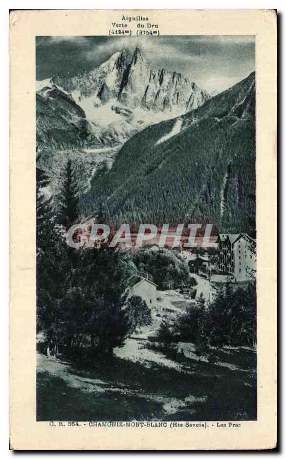 Aiguilles - Verte du Dru (3754m) — Blick von Les Praz — G. R. 564 — Chamonix-Mont-Blanc (Haute-Savoie)