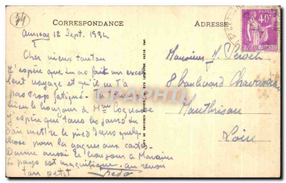 Église de Sévrier et la Tournette — Annecy — LL 127 — Reverso