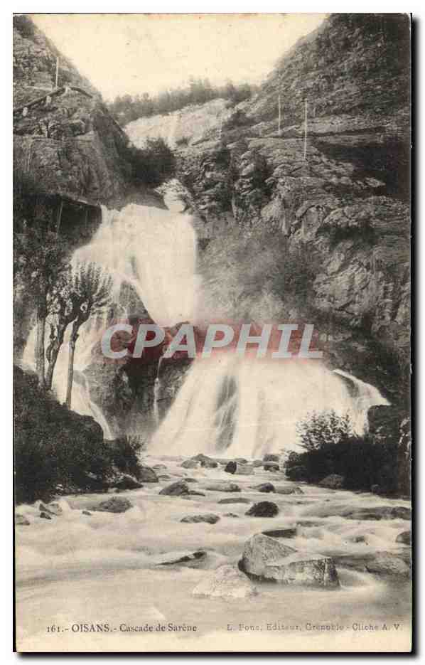 Oisans - Cascade de Sarène — L. Fons, Éditeur, Grenoble - Cliché A. V.