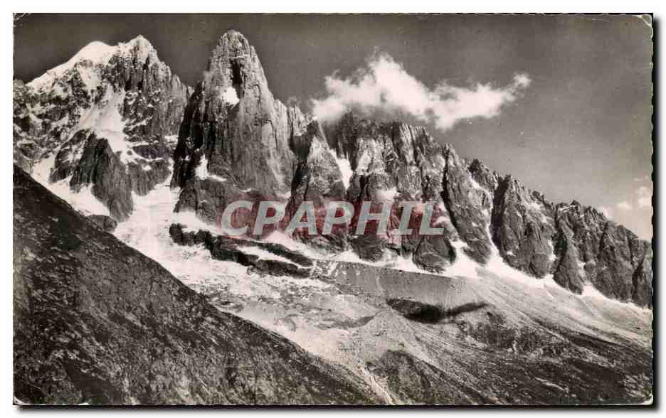 CPA Massif Du Mont Blanc Vue Aerienne Aiguille Verte Les pointes sars nom et le Dras Face Nord
