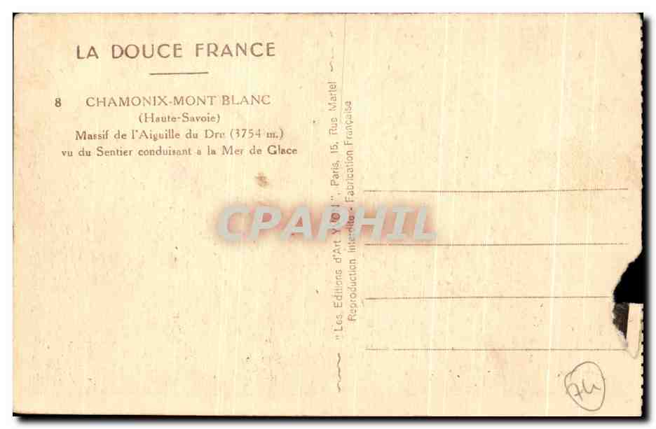 CPA Chamonix Mont Blanc Massif de l'Aiguille du Dre Vu du Conduisant a la Mer de Glace — Reverso