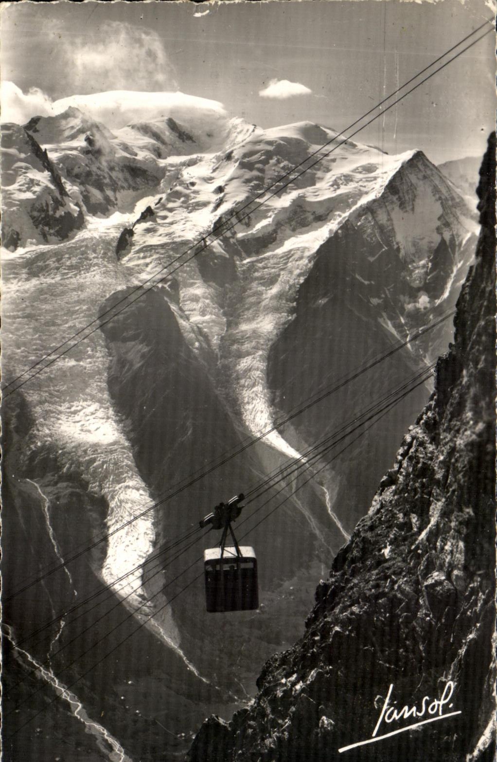 CPA Chamonix Telepherique Brevent et le Mont Blanc