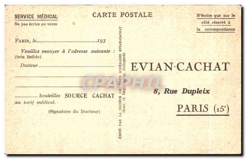 CPA Evian les Bains Vue generale de la Station — Verso