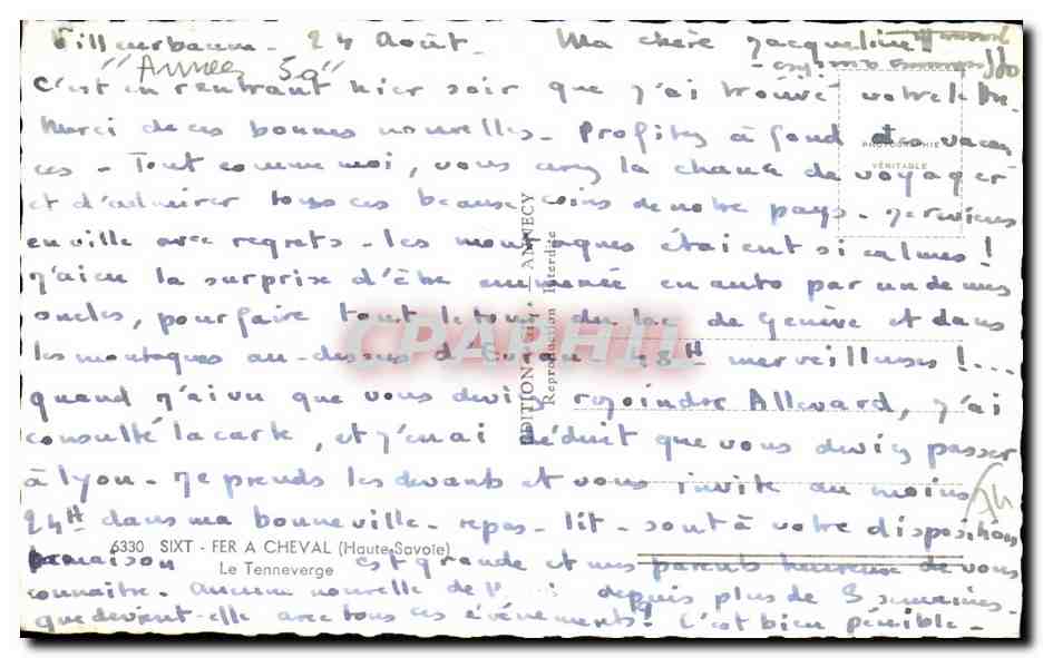 Vallée de la Tarentaise — vue du village de Sixt-Fer-A-Chèval — éditeur anonyme, n° 6330 — Reverso