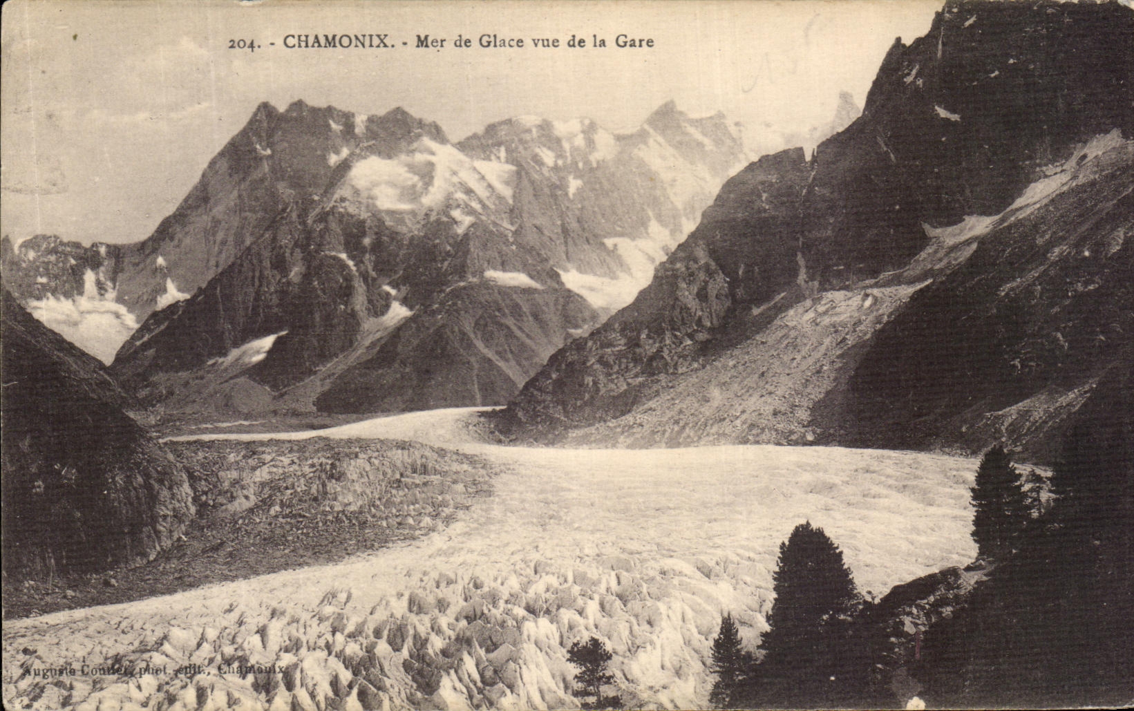 CPA Chamonix Mer de Glace vue de la Gare