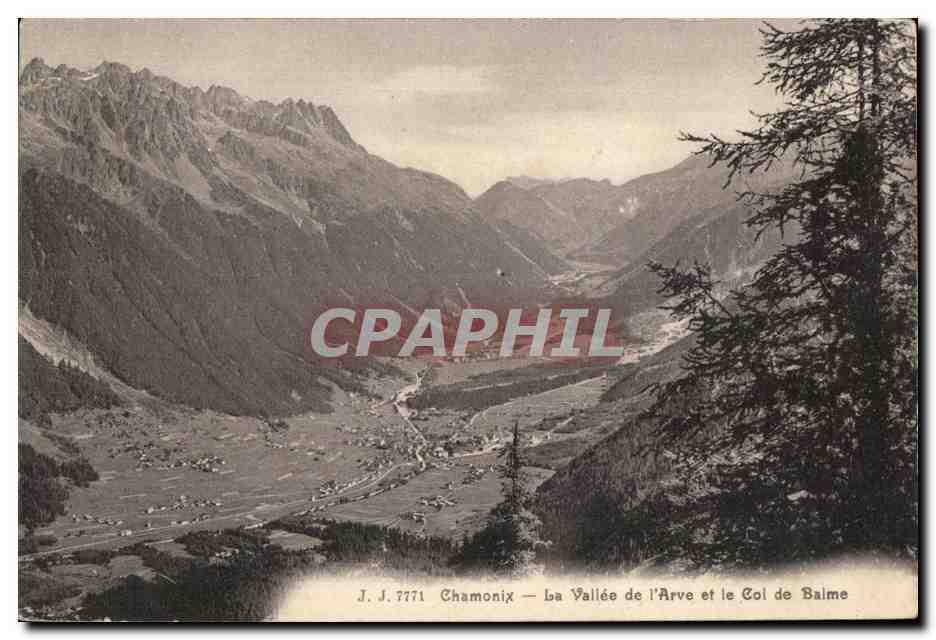CPA Chamonix la Vallee de l'Arve et le Col de Balme