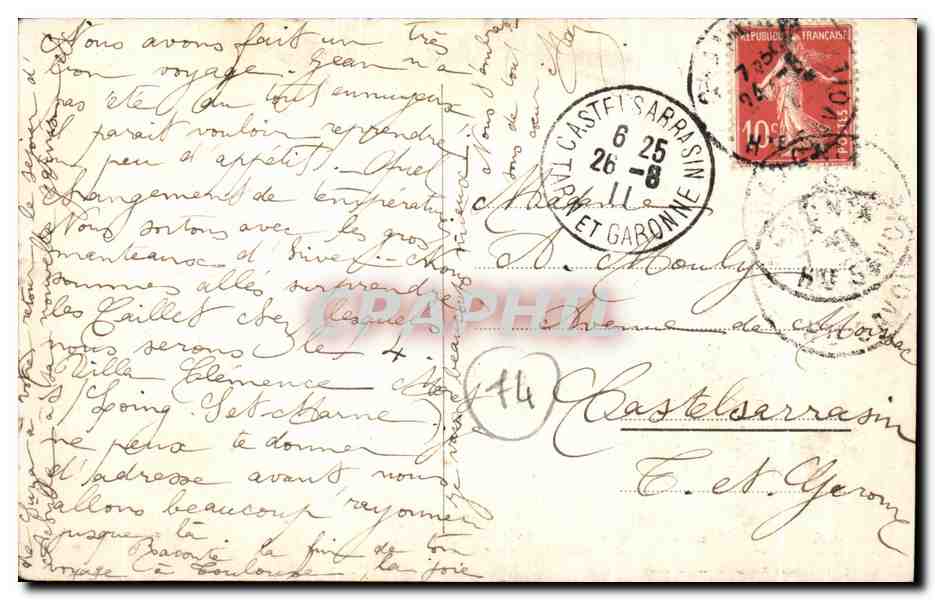 CPA Mont Blanc Les grands mulets Dome du gouter Aiguille du gouter — Verso
