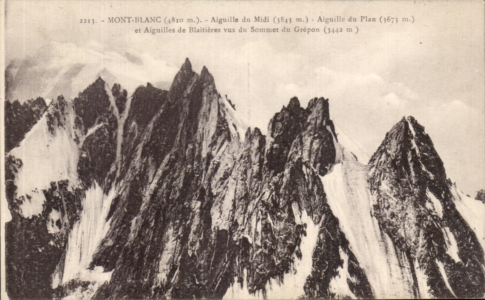 Mont-Blanc et Aiguilles de Blaitières vus du Sommet du Grépon — L. Fournier, Annemasse (Haute-Savoie)