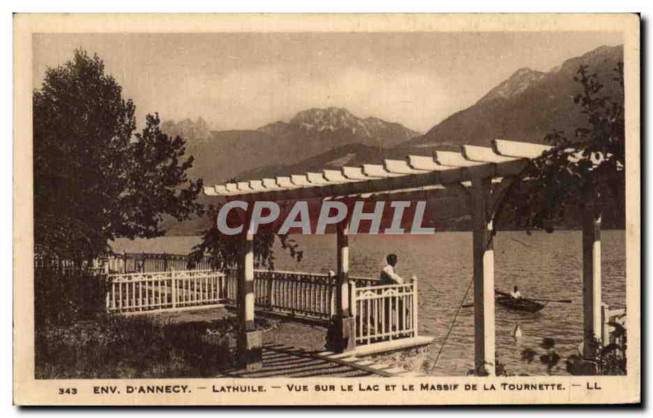 Env. d'Annecy - Lathuile - Vue sur le lac et le massif de la Tournette - LL