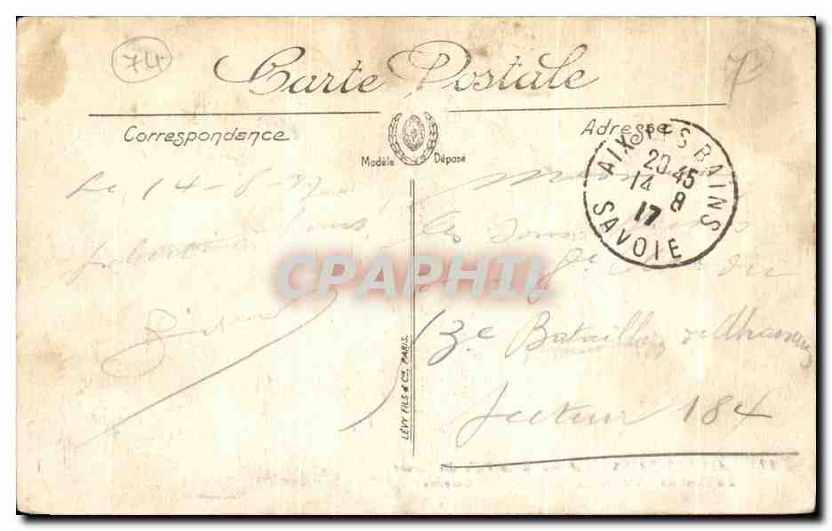 CPA Aix Les Bains Avene de la villa des fleurs La Dent du Chat — Verso